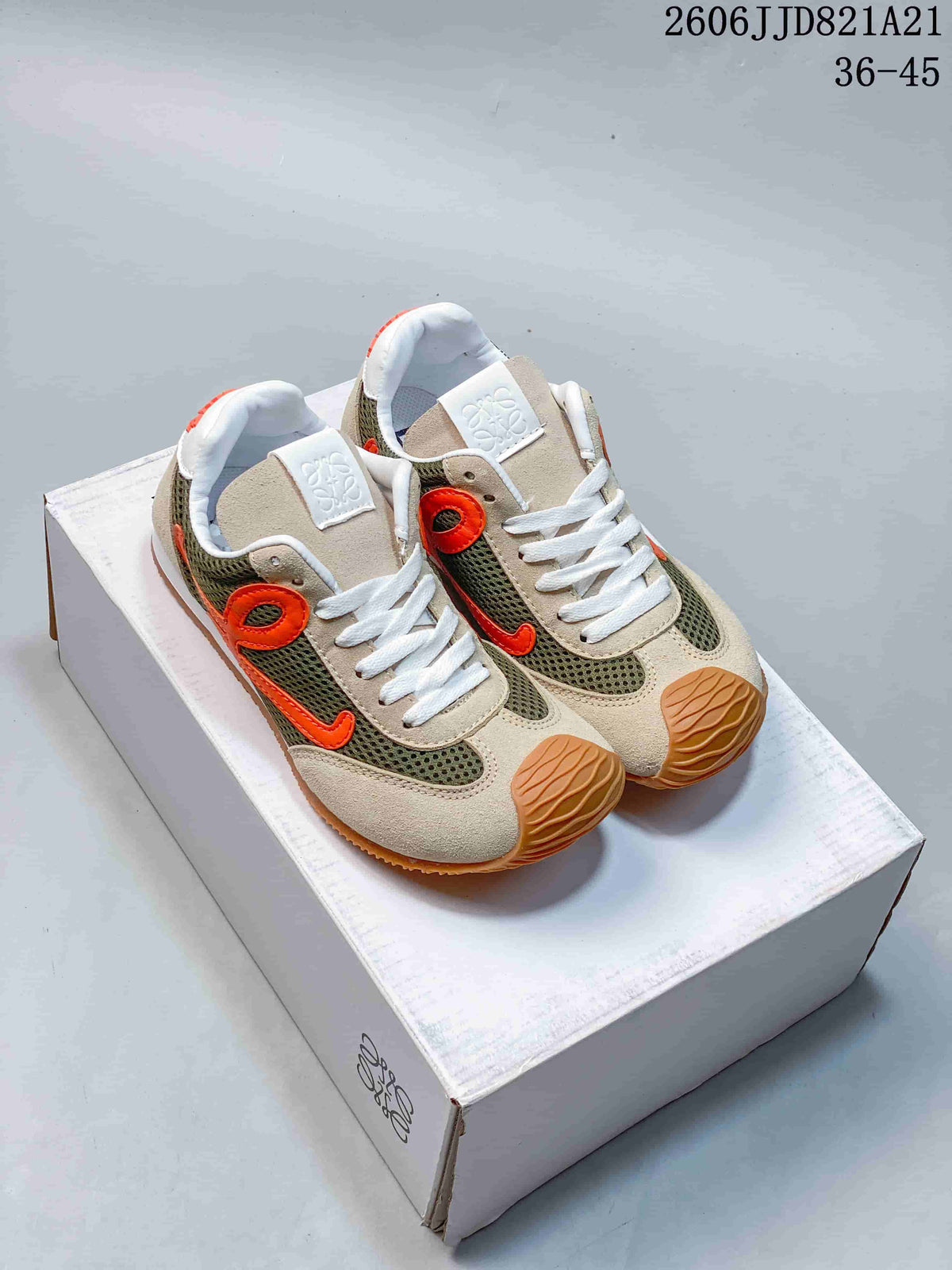 Loewe Flow Runner Sneakers in Beige, Olive and Orange