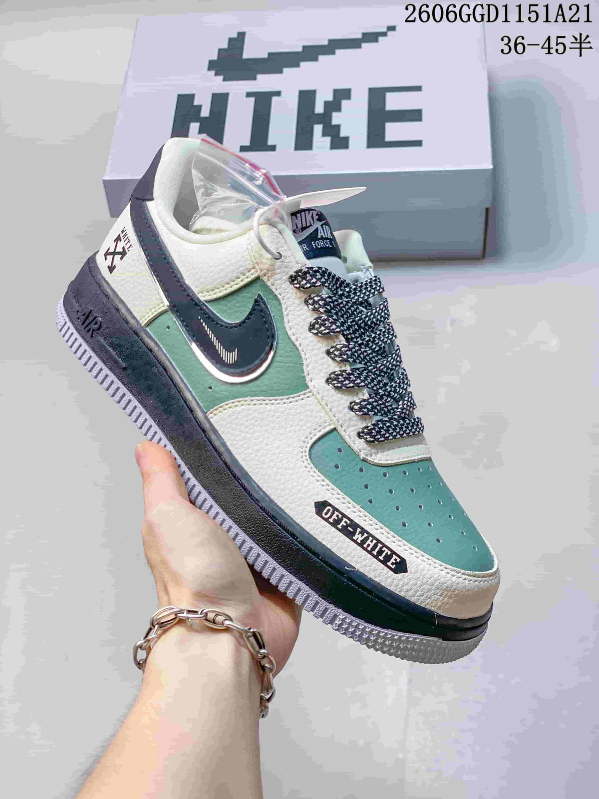 Nike Air Force 1 Low Sneakers in Mint Green and Off-White