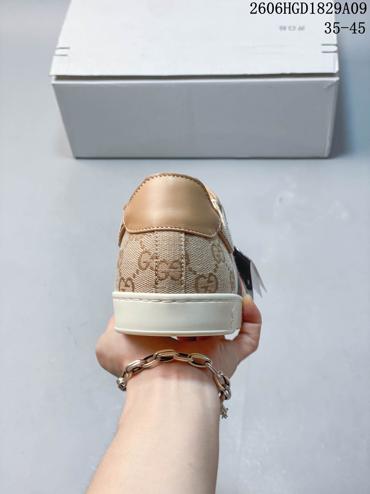 Gucci GG Pattern Low-Top Sneakers with Web Stripe