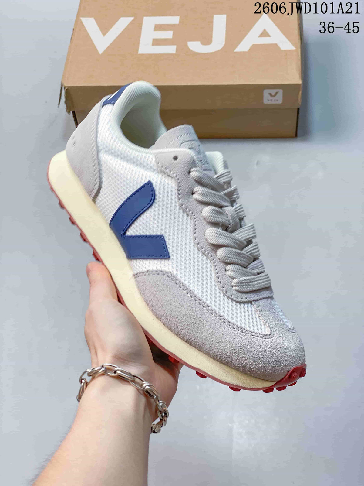 Veja Esplar Low-Top Sneakers in White and Blue