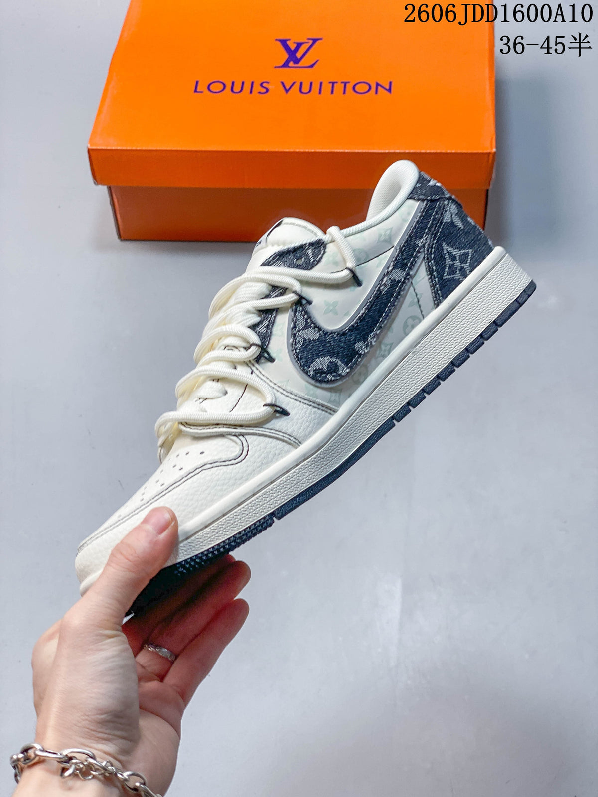 Travis Scott x Jordan 1 Low Louis Vuitton-Style Sneaker