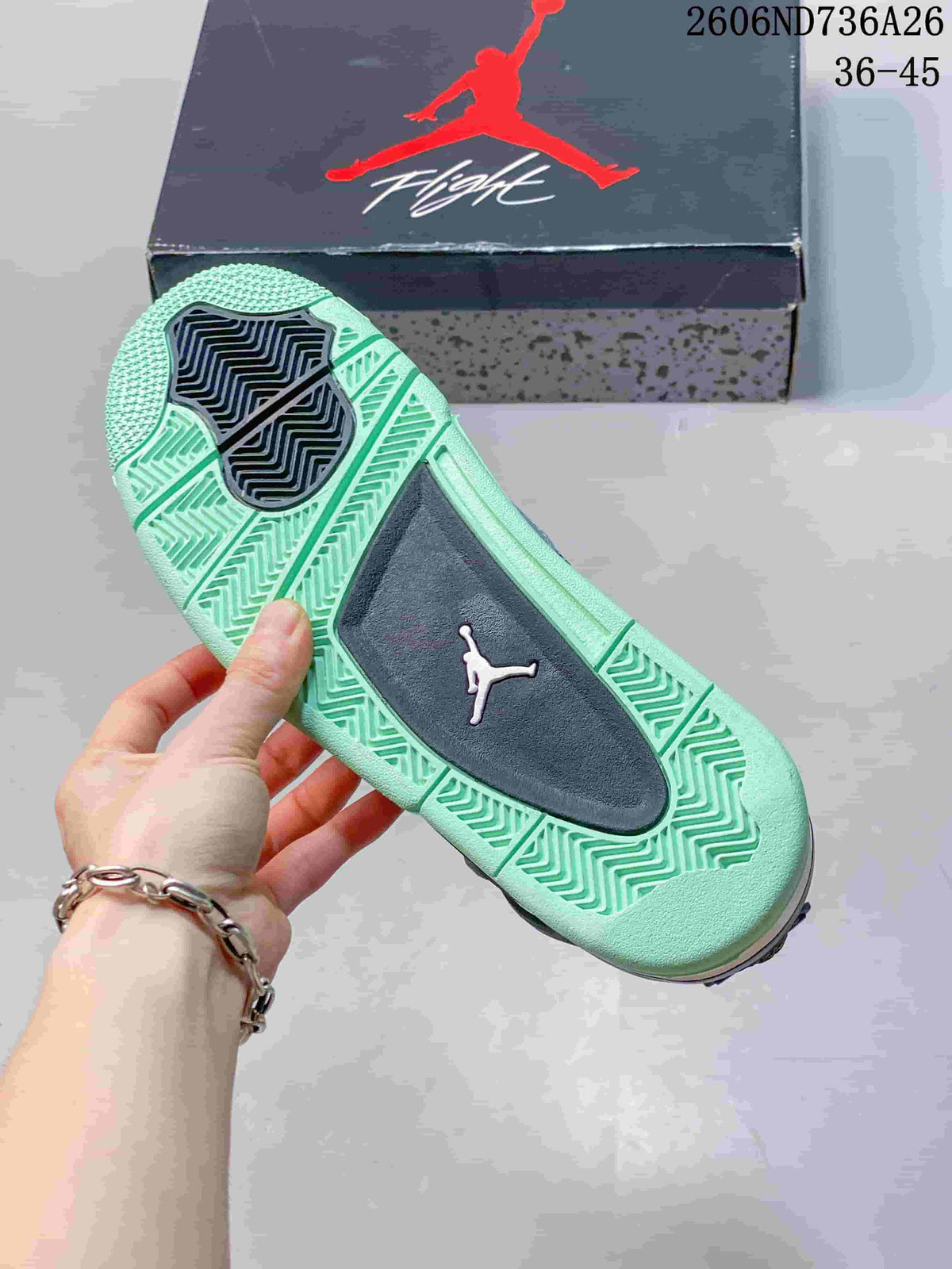Jordan Air Jordan 4 Retro High-Top Sneakers in Grey and Mint