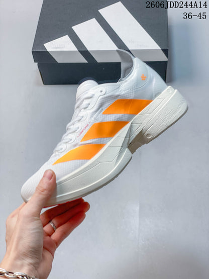 Adidas Adizero Adios Pro 4 White Orange Running Shoes