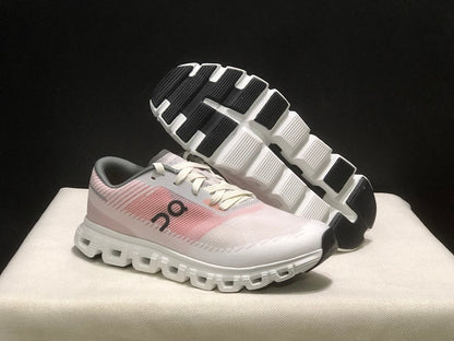 On Cloud 6 Push Sneakers in White and Pink