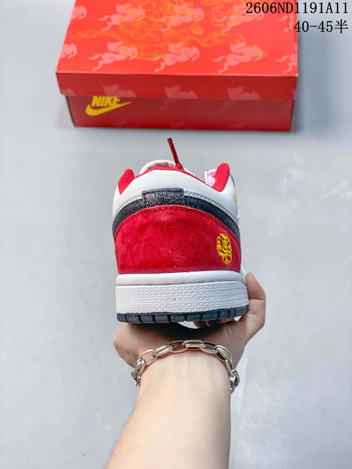 Nike Dunk Low Labubu-Inspired White Red Sneakers