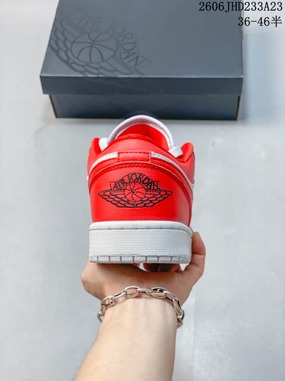 Jordan Air Jordan 1 Low Red and White Sneakers 612330ASRRY