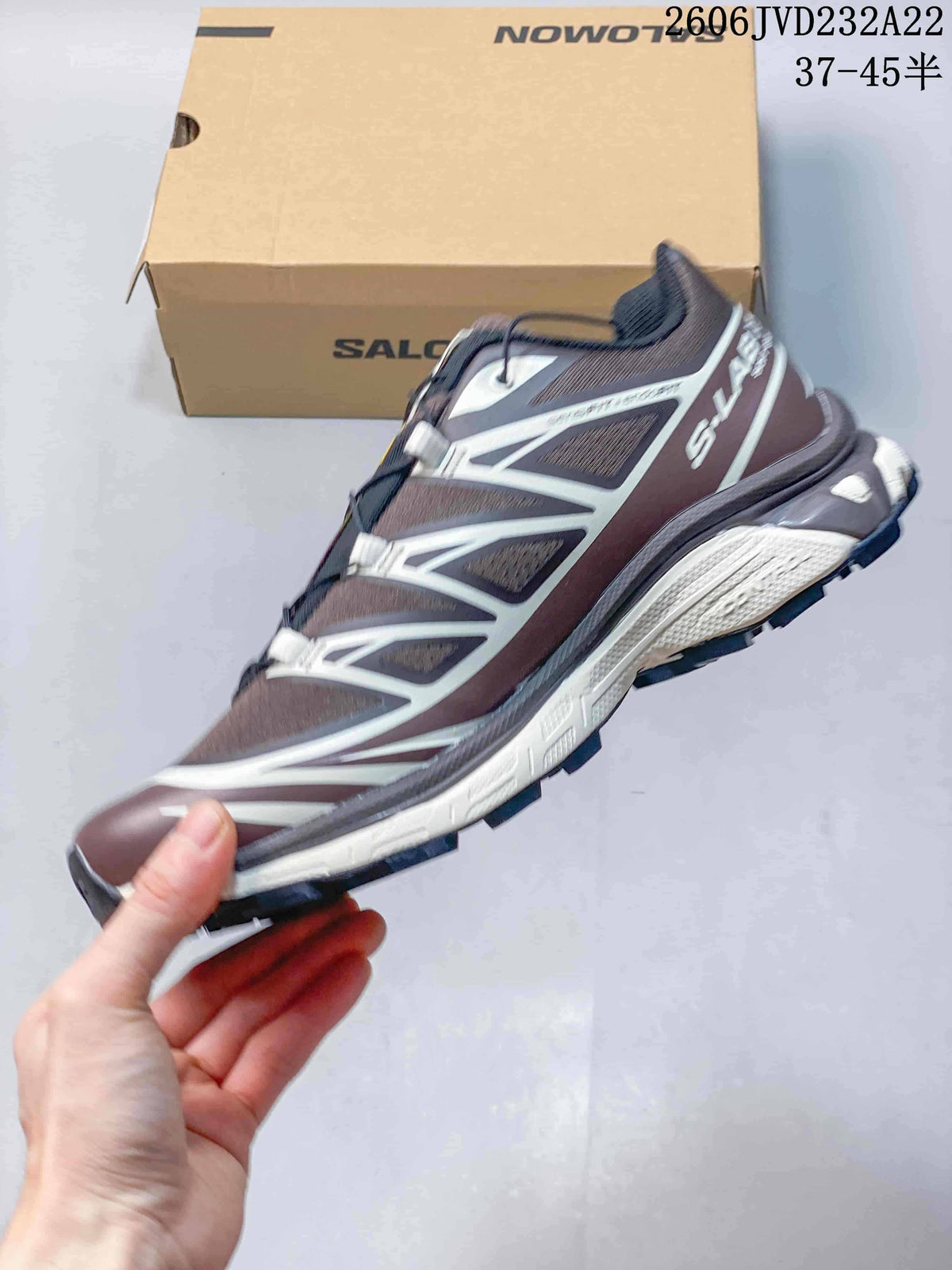 Salomon XT-6 Trail Running Shoes in Brown and Gray