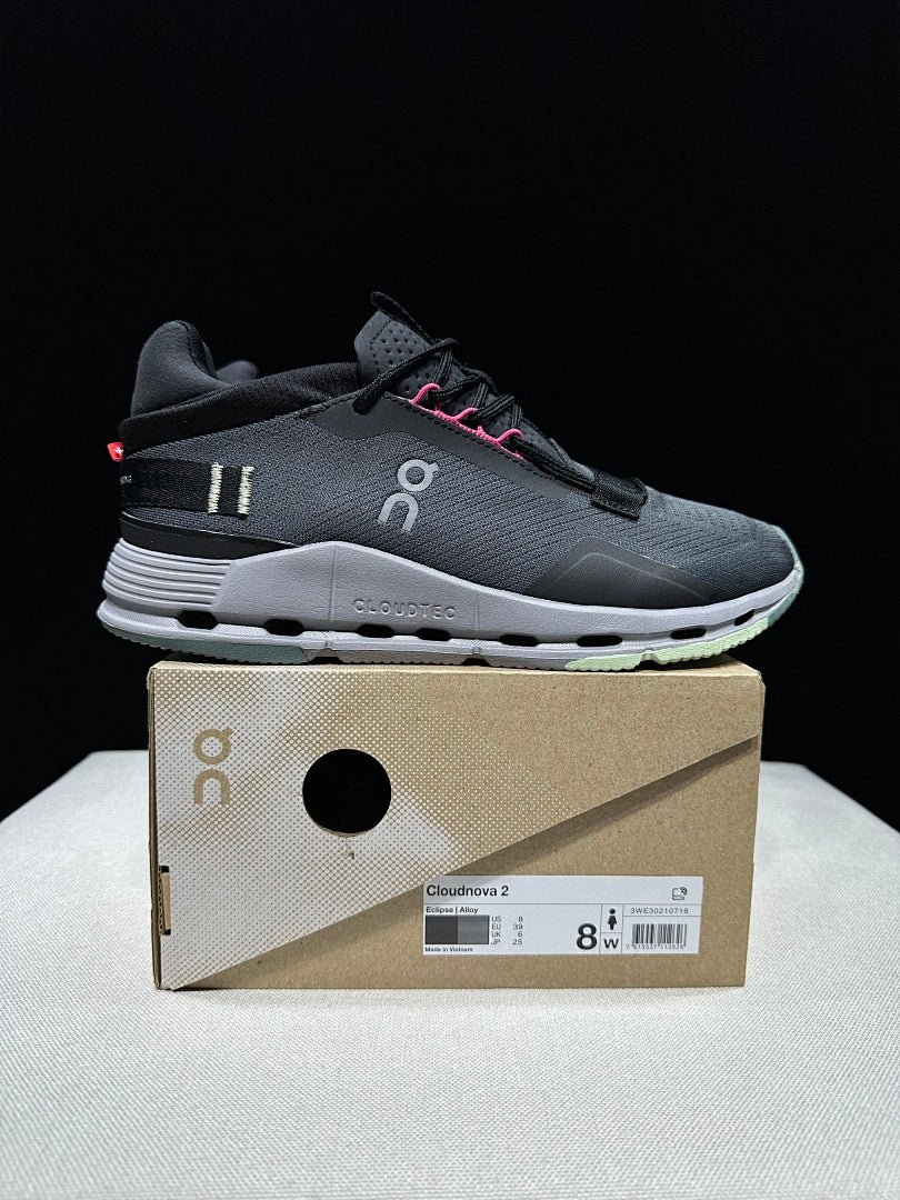 On Cloudnova 2 Sneakers in Gray and Black
