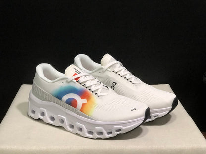 On Cloudmonster 2 White Rainbow Running Shoes