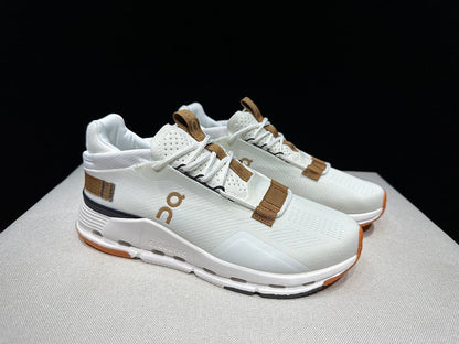 On Cloudnova 2 Sneakers, Ivory and Brown