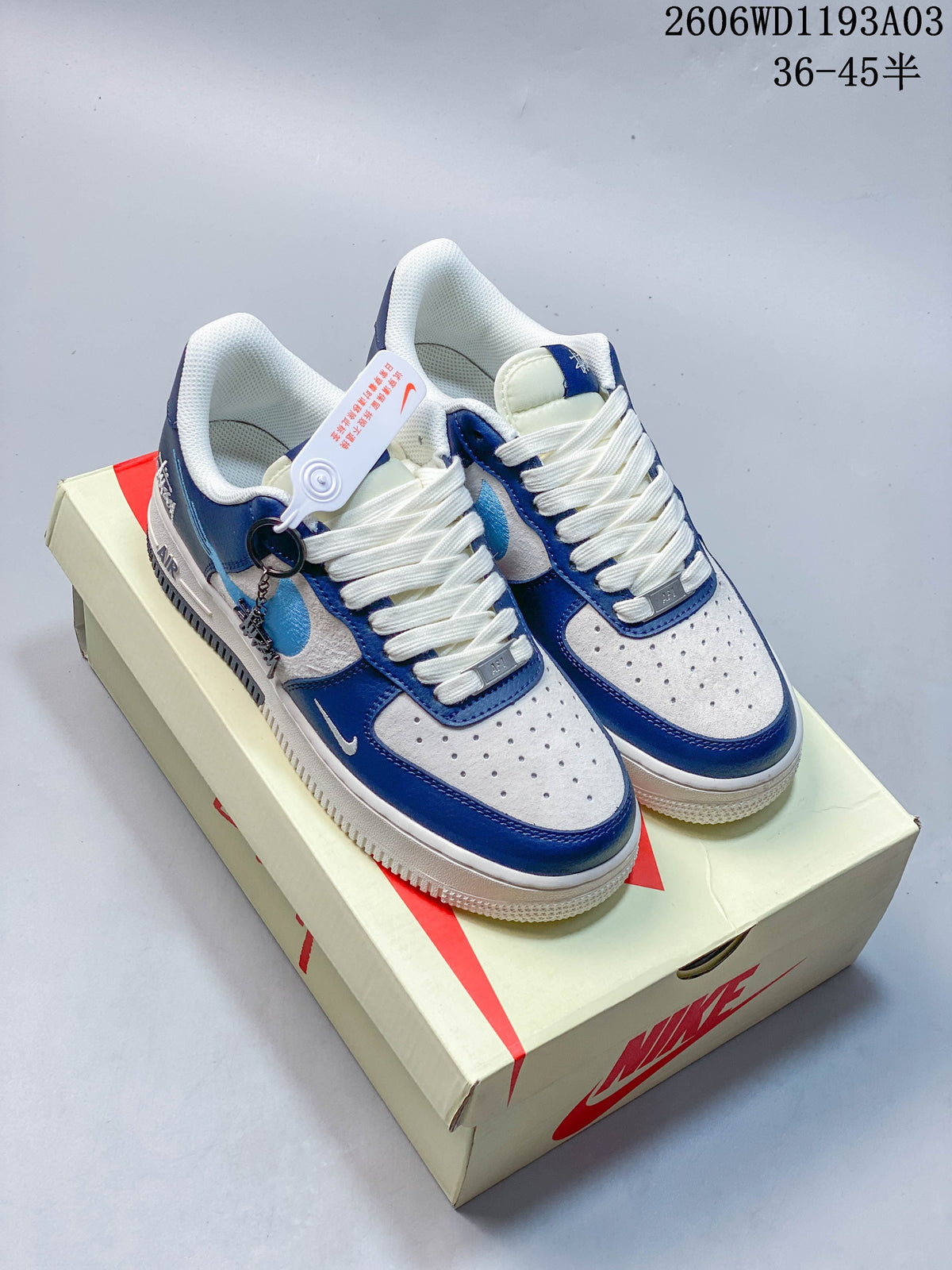 Nike Air Force 1 '07 Low Blue and Gray Sneakers