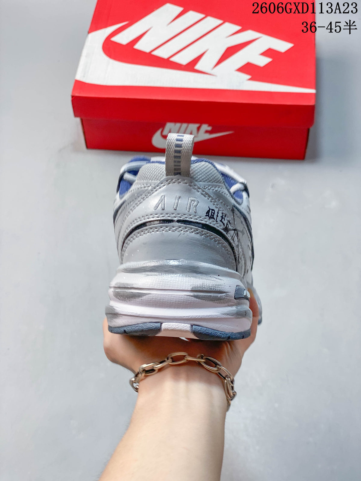 Nike Air Monarch IV Tekno Silver Sneakers 415445-102