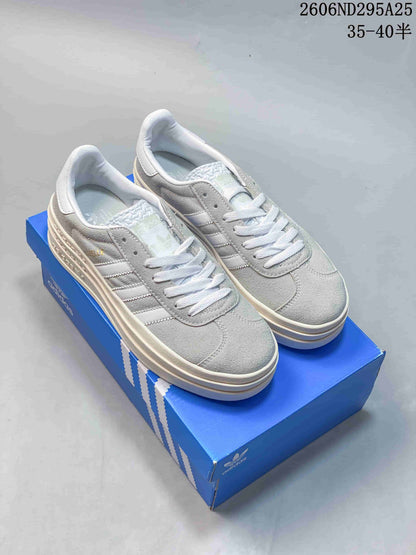 Adidas Originals Gazelle Bold Women's Platform Sneakers, Grey and White