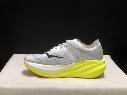 HOKA Mach X 2 Running Shoes, Gray and Neon Yellow