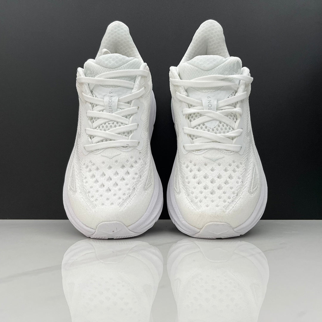 HOKA Clifton 9 White Running Sneakers