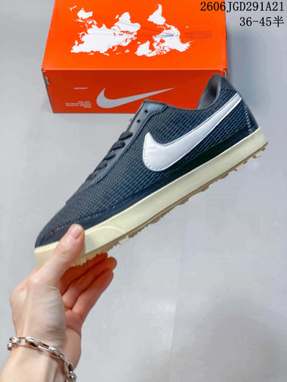 Nike Astrograbber Leather Low-Profile Sneakers, Navy and White