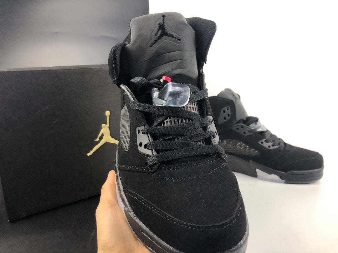 Front view showing the padded tongue, Jumpman branding, laces, and gray accents.