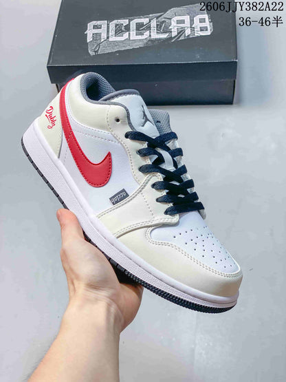Jordan Air Jordan 1 Low White Red Grey Sneakers
