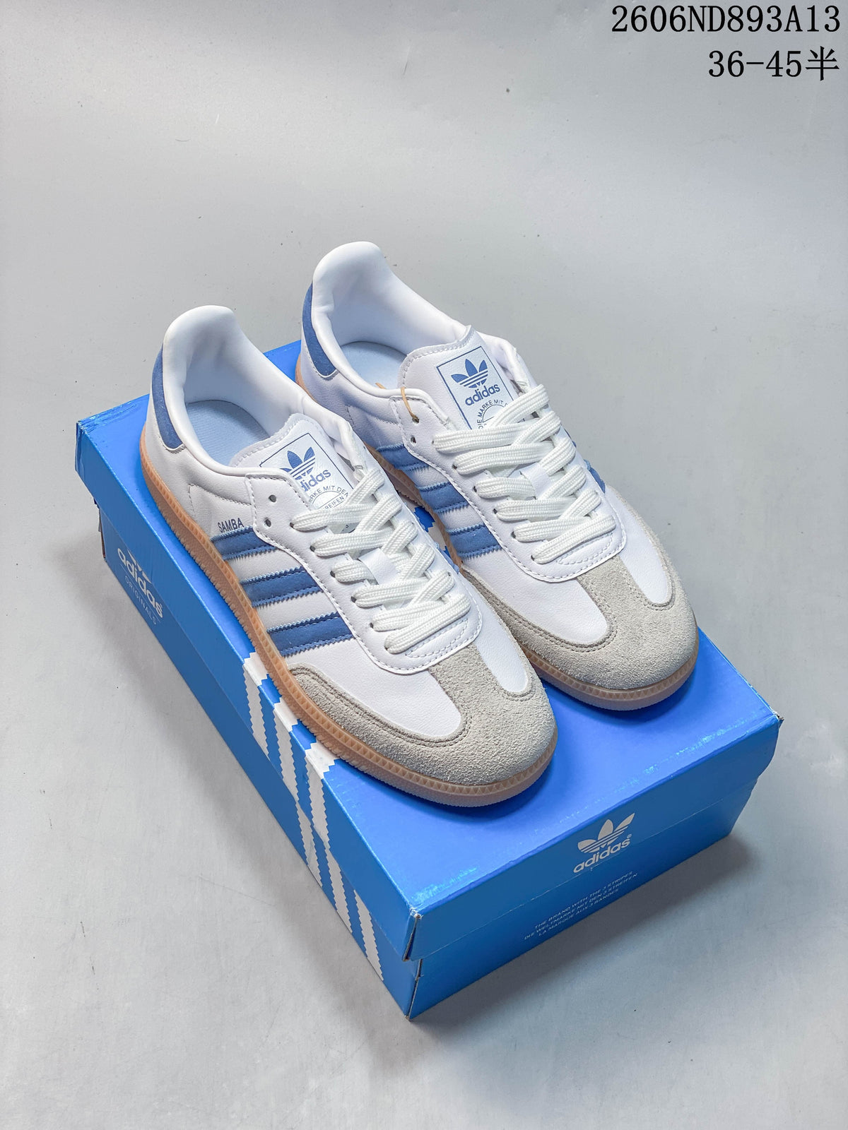 adidas Originals Samba OG Low-Top Sneakers, White Blue