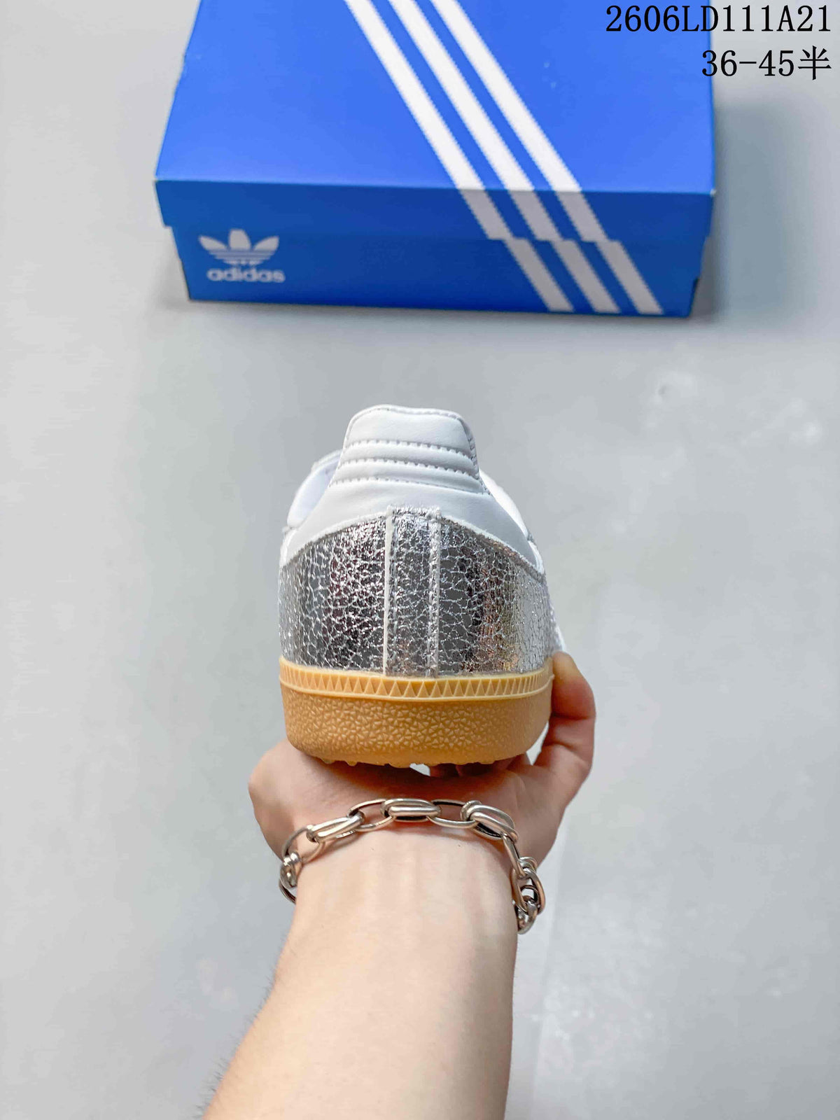 adidas Samba OG Silver Metallic Low-Top Sneakers KJ6590