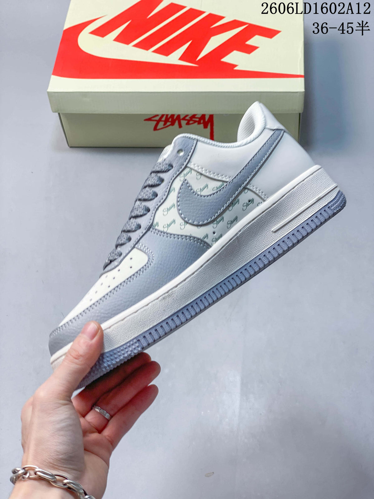 Nike Air Force 1 Low White and Grey Sneakers