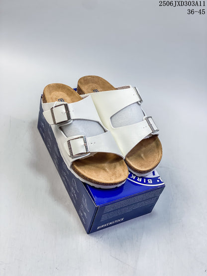 Birkenstock Arizona Two-Strap Slide Sandals in White