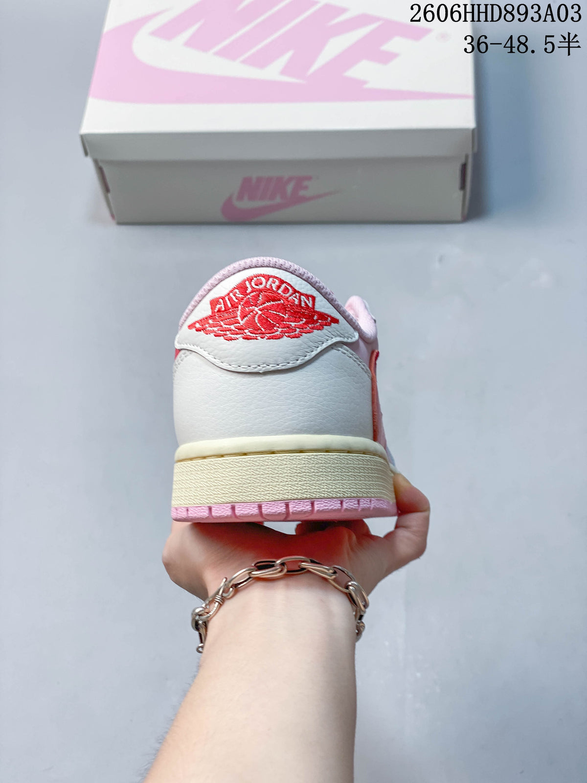 Air Jordan 1 Low Travis Scott Pink and White Sneakers