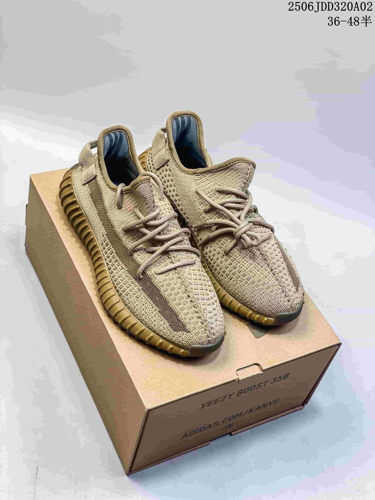 Adidas Yeezy Boost 350 Knit Sneakers in Tan