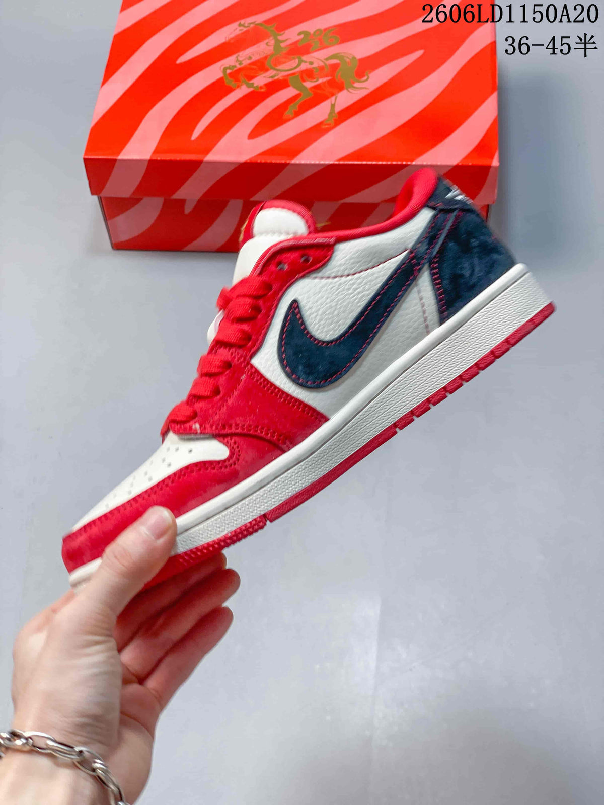 Jordan Air Jordan 1 Low Red, White and Navy Sneakers