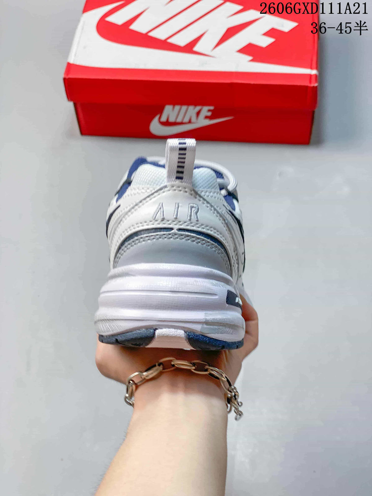Nike Air Monarch IV White and Blue Low-Top Sneakers
