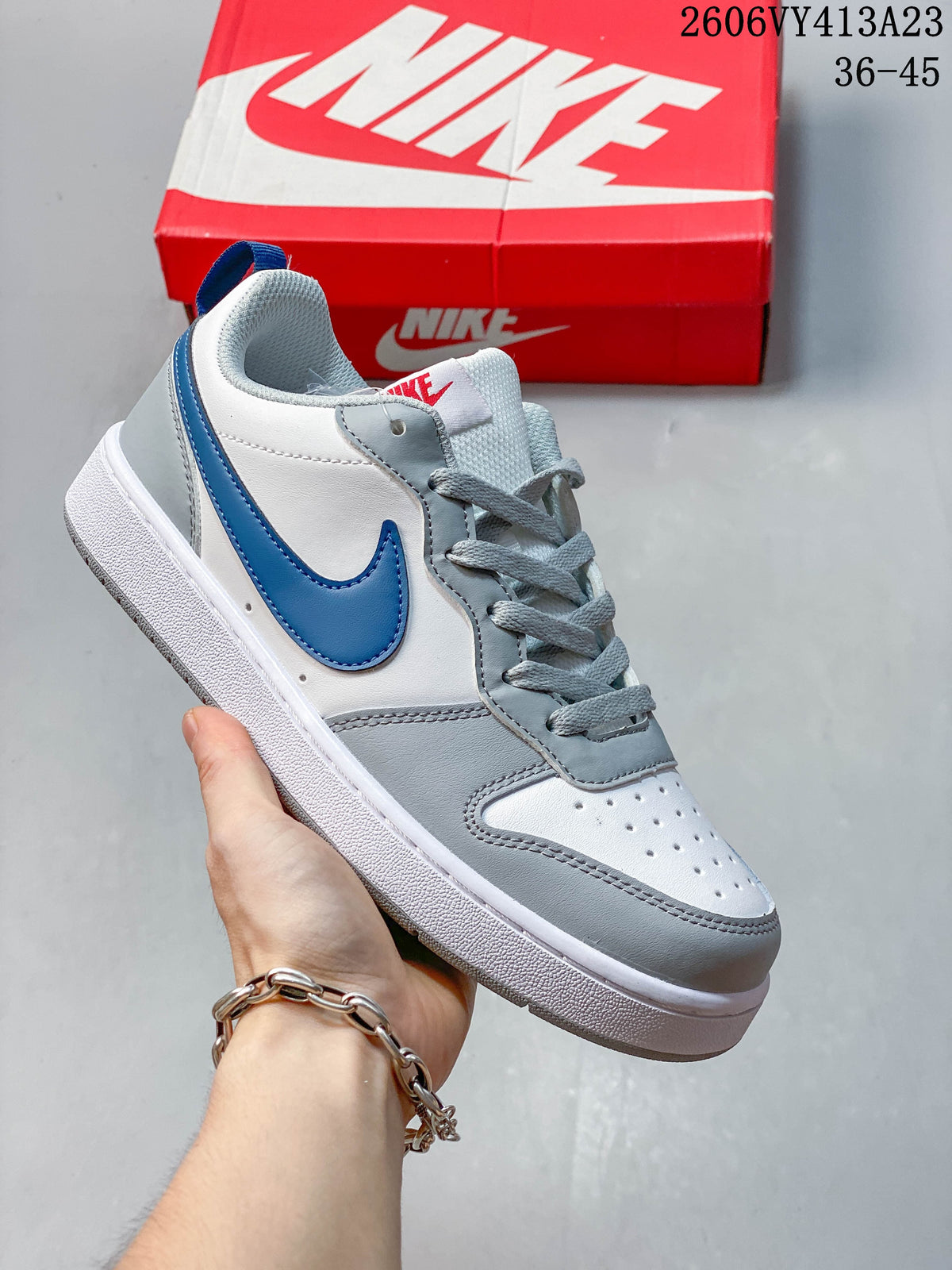 NikeCourt Borough 2 Low Sneakers, White and Blue
