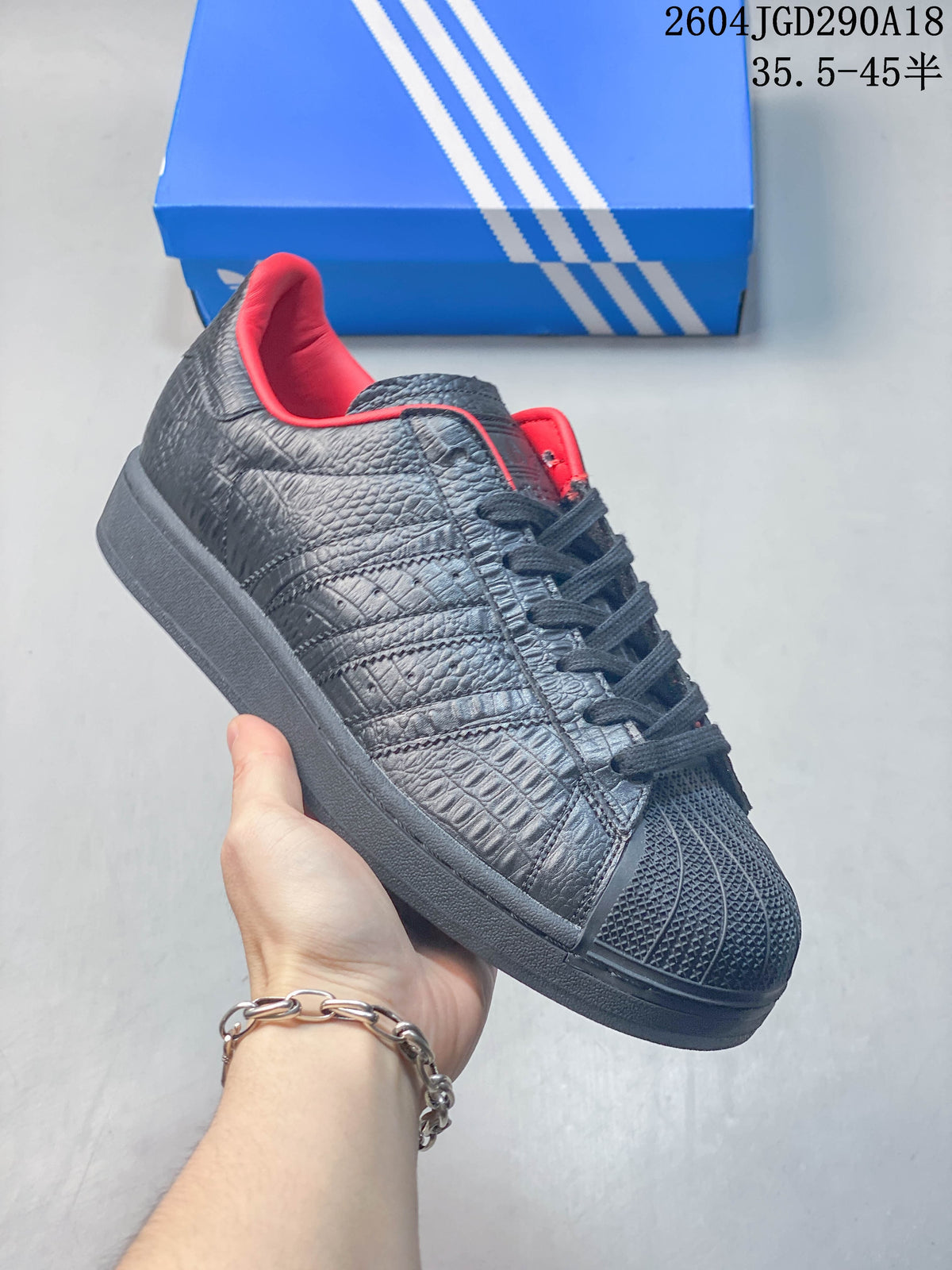 adidas Originals Superstar 2 Black Textured Sneakers