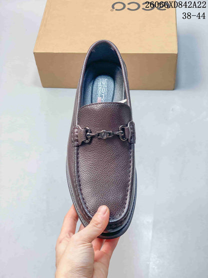 ECCO Brown Leather Bit Loafers 2606GXD842A22