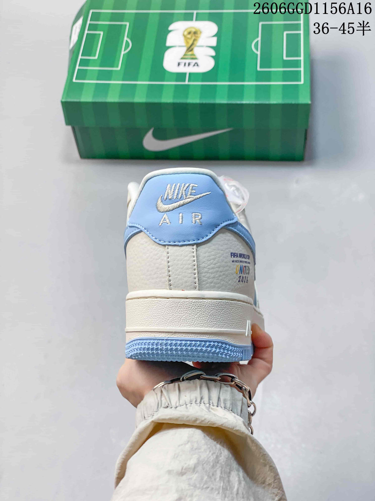Nike Air Force 1 Low Cream and Blue Sneakers