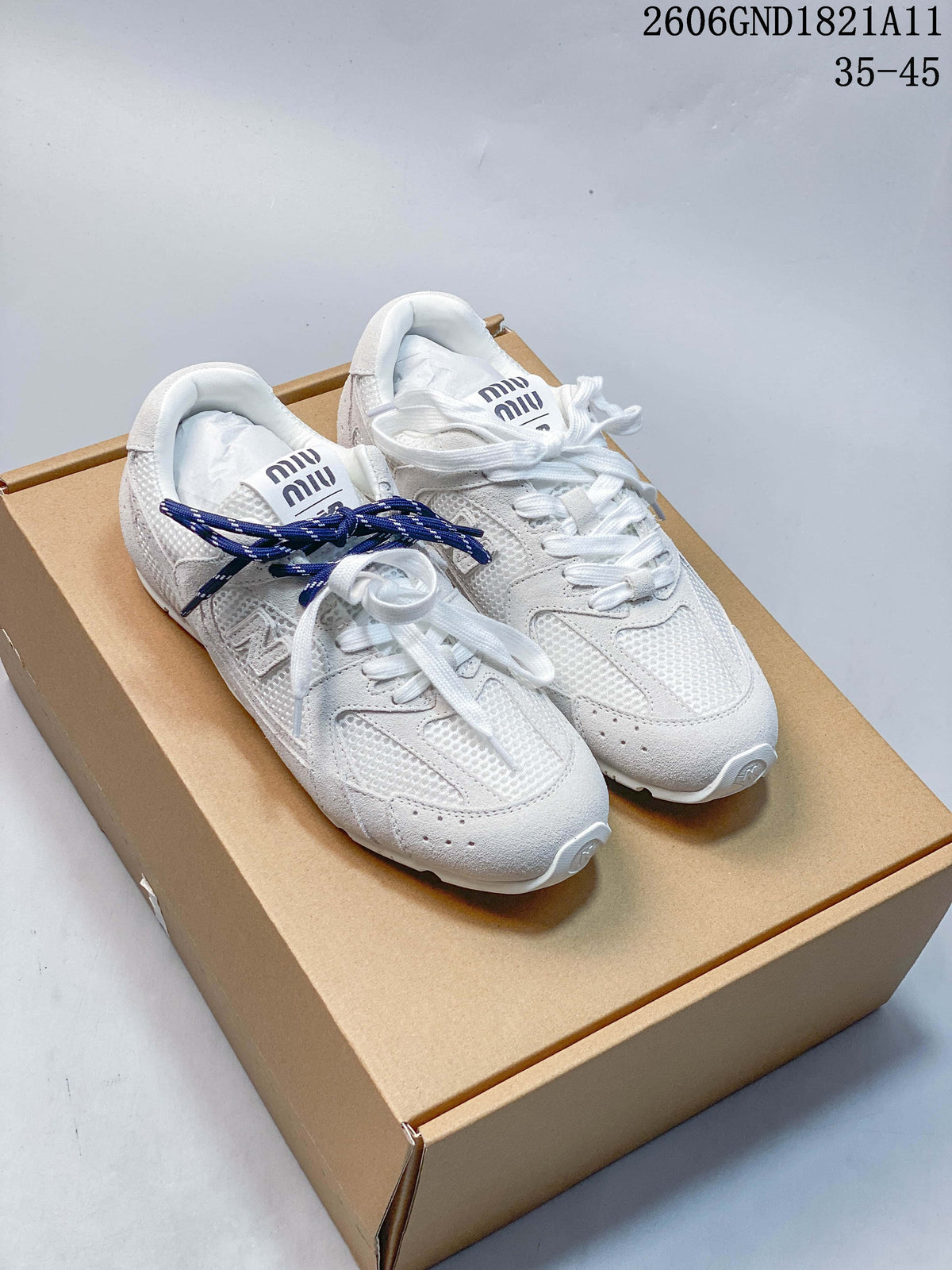 Miu Miu x New Balance 530SL Sneakers in White and Gray