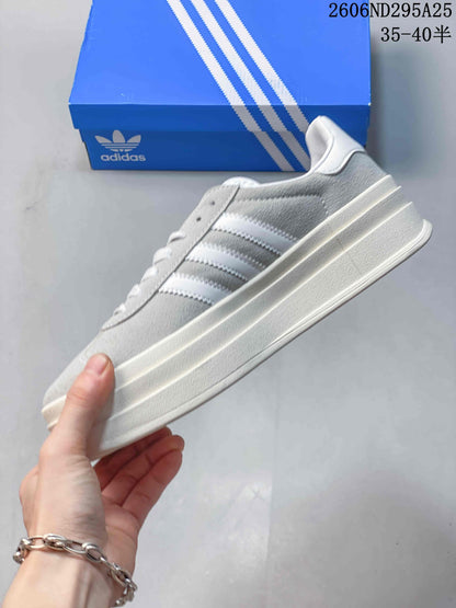 Adidas Originals Gazelle Bold Women's Platform Sneakers, Grey and White