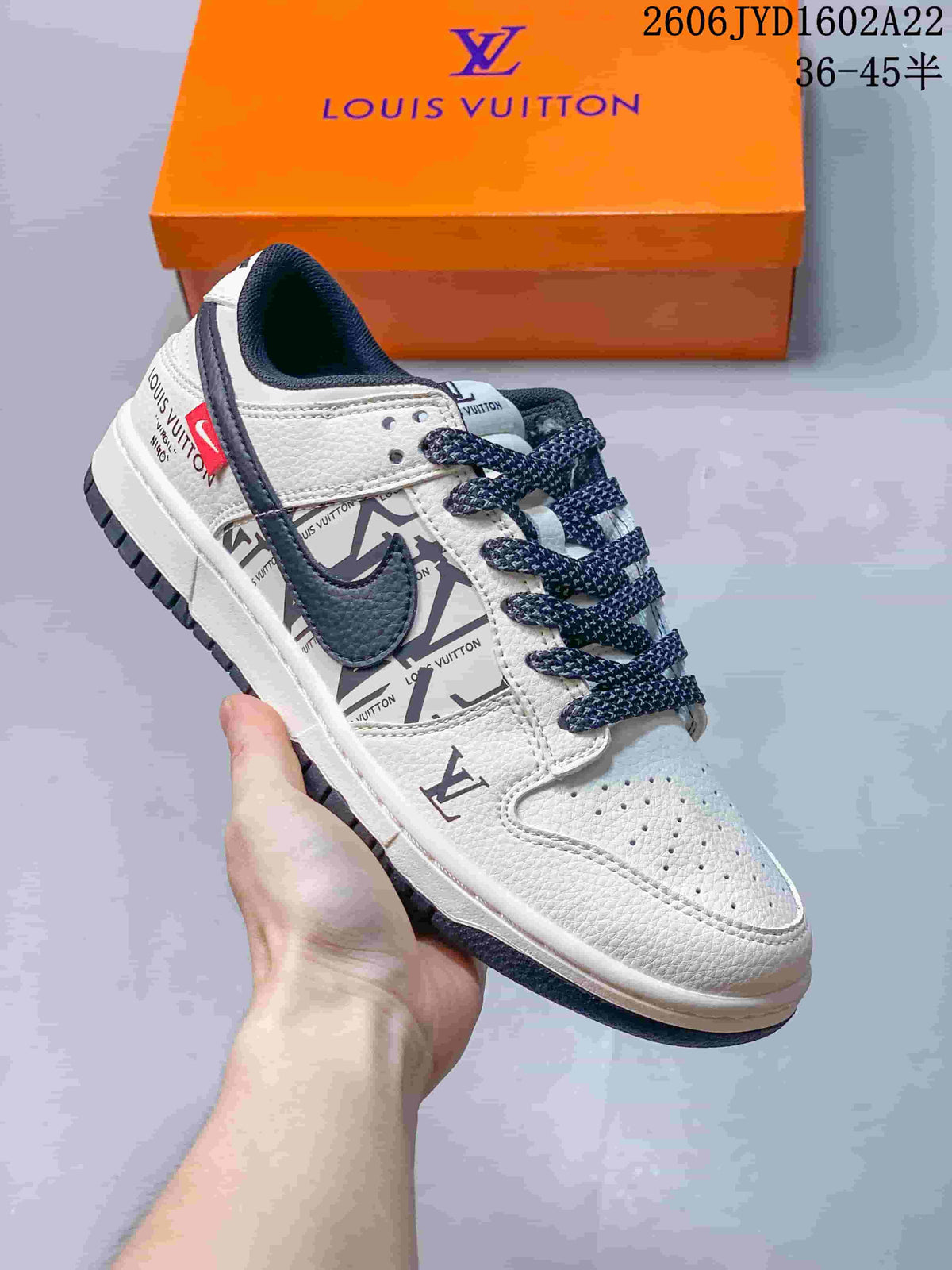 Nike SB Dunk Low White Navy Pattern Sneakers