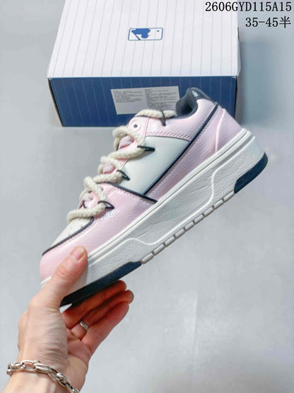 MLB Chunky Liner Low-Top Sneakers Pink and White 3ASXCA12N