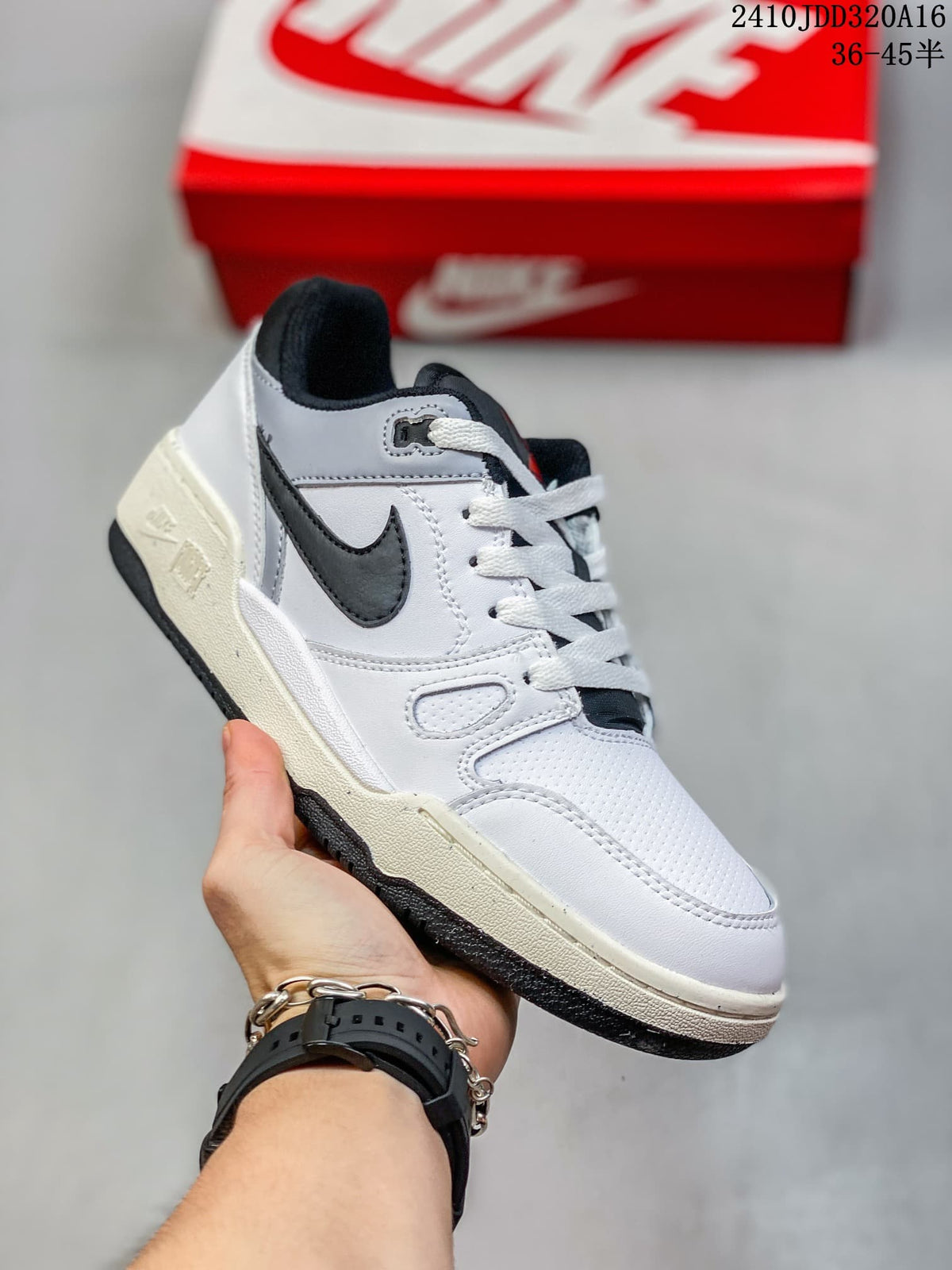 Nike Full Force Low Sneakers in White and Black