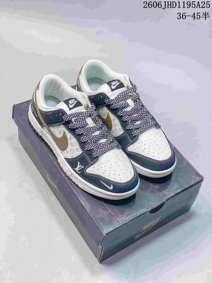 Nike Dunk Low x Louis Vuitton Print-Panel Sneakers