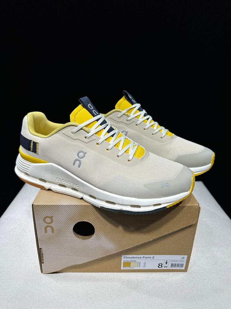 On Cloudnova Form 2 Sneakers in Beige and Yellow