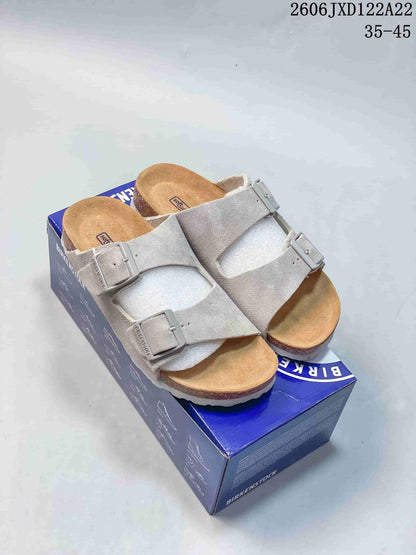 Birkenstock Boston VL Suede Two-Strap Clogs, Taupe