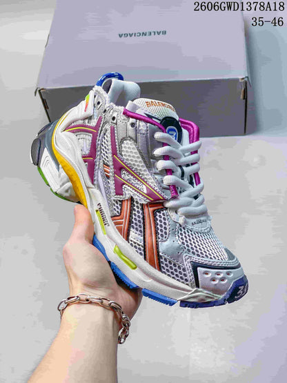 Balenciaga Runner Sneakers in Silver and Multicolor