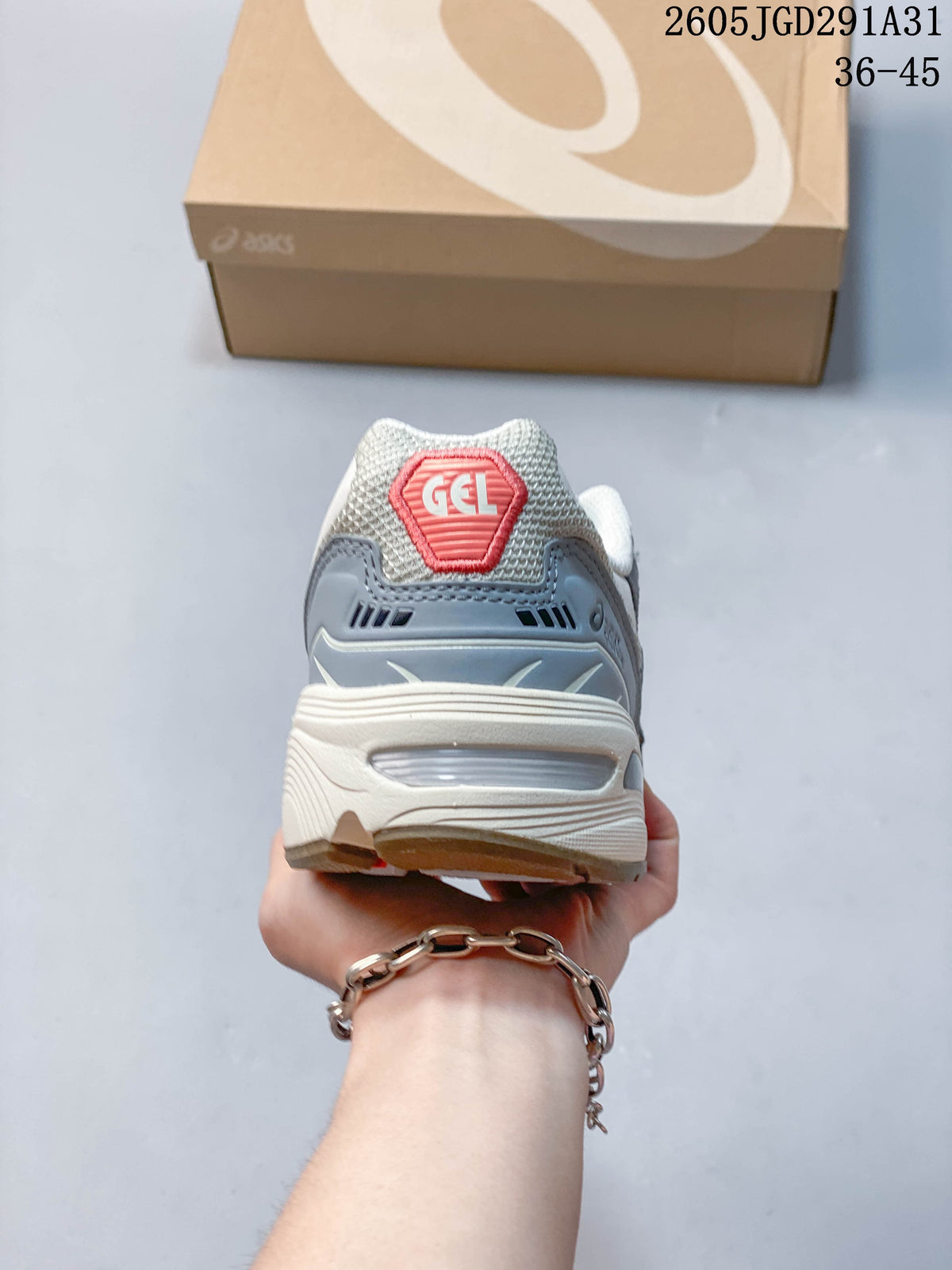 ASICS GEL-Style Mesh Sneakers in White and Blue Gray