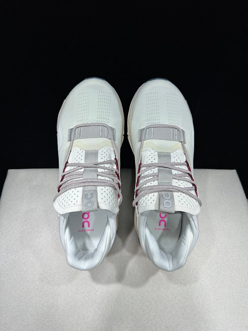 On Cloudnova 2 Sneakers in Ivory and Pink