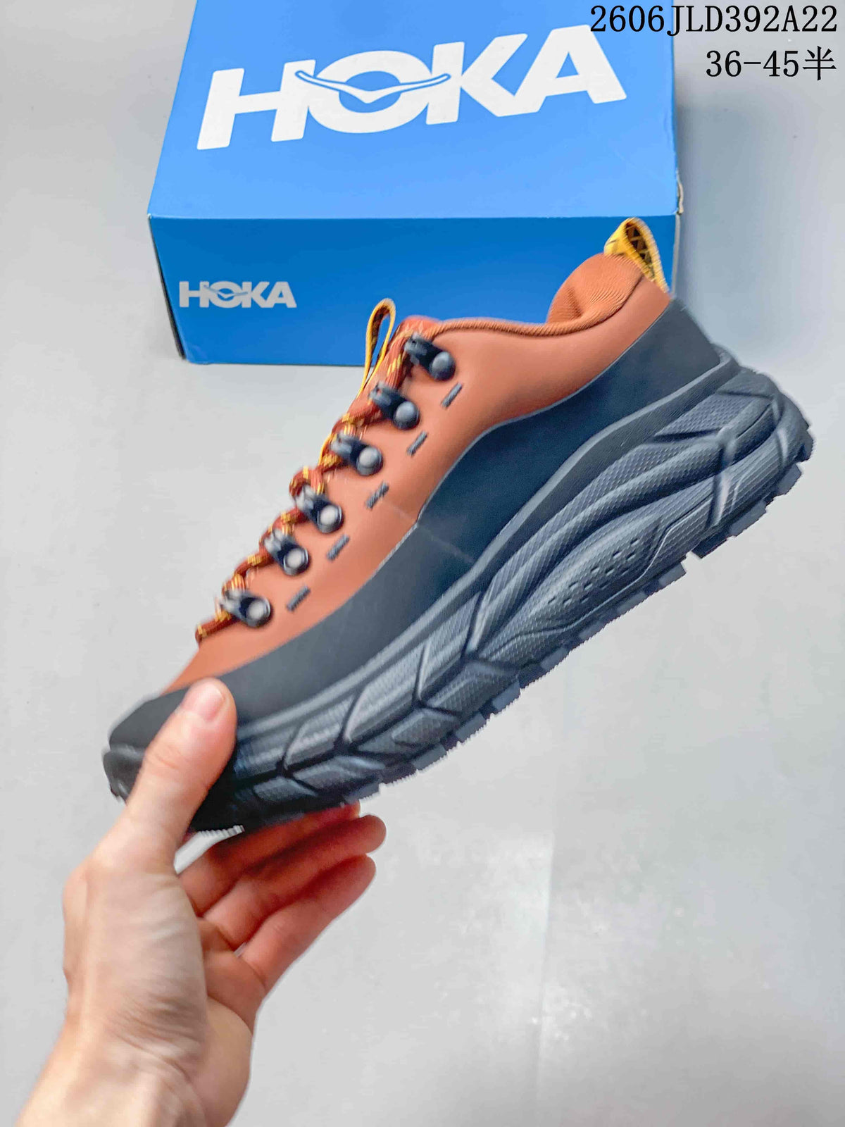 HOKA Tor Summit Low-Top Shoes in Rust and Charcoal
