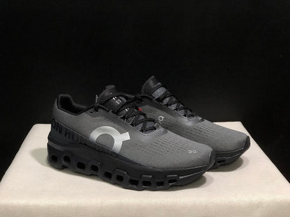 On Cloudmonster 2 Running Shoes in Gray and Black