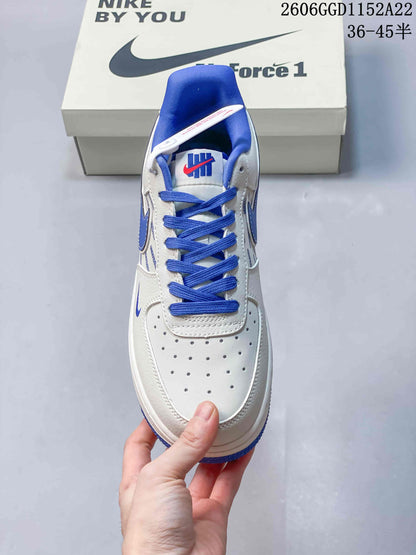 Nike Air Force 1 Low White and Blue Sneakers