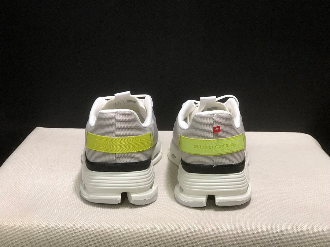 On Cloudnova Form 2 Sneakers, Grey and Fluorescent Green