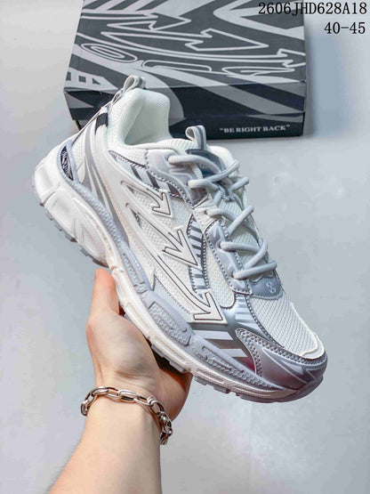 Off-White Be Right Back Low-Top Sneakers, White and Silver
